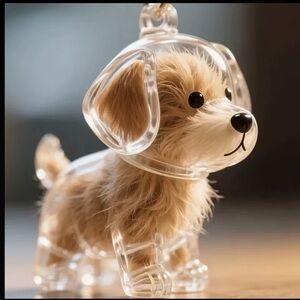Transparent Dog Keychain - fur memorial capsule